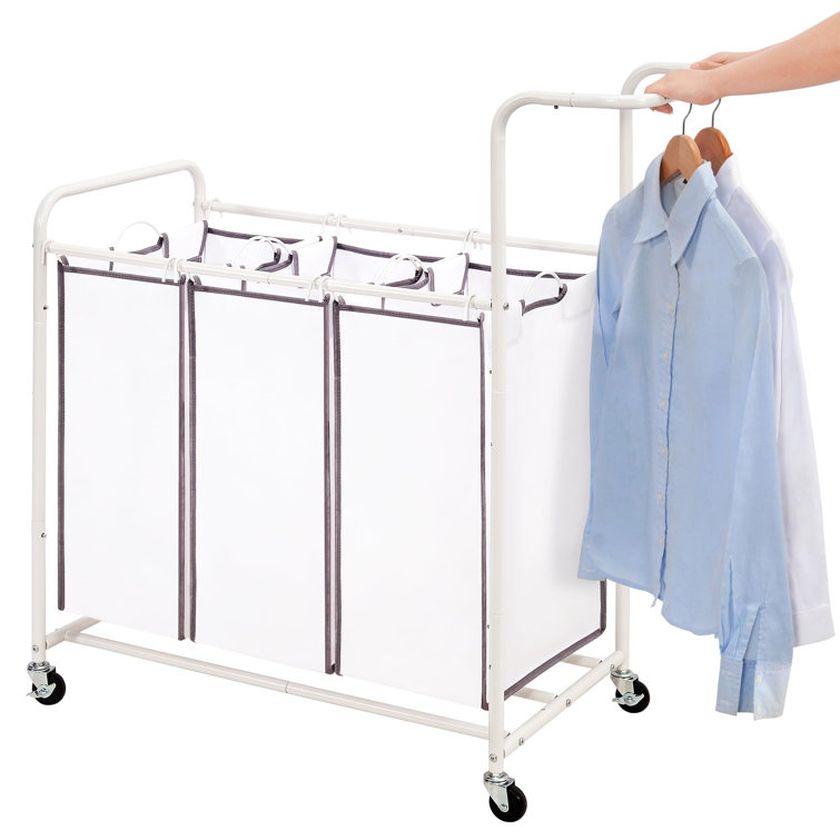 BTERAZ Metal Laundry Cart with Wheels Wayfair Canada